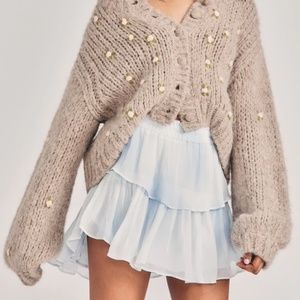 LoveShack Fancy Ruffle Mini Skirt in Bedroom Blue